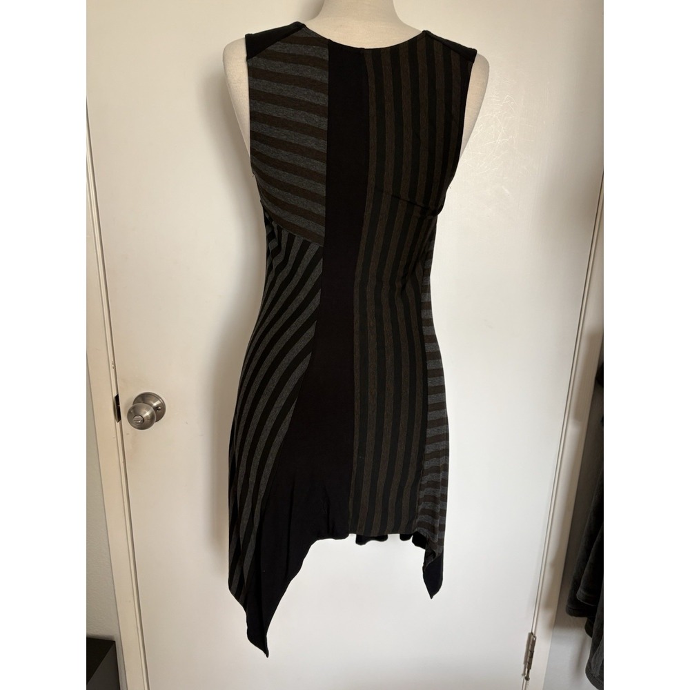 JOSEPH RIBKOFF Black Asymmetrical/Handkerchief/Sharkbite Hem Whimsigoth Size 8